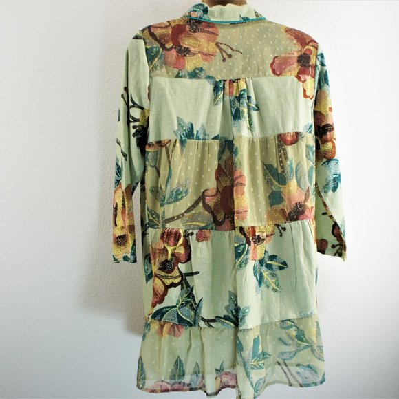 Soft surroundings elna tropical floral tunic blouse size M  nwots - Picture 5 of 5
